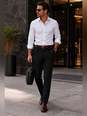 Alberto Ceramica Tom Black Comfort Fit Dress Pants 38x31‎